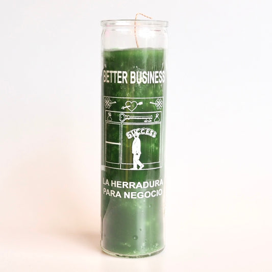 Better Business Vela Prayer Candle green wax Santa Sabina